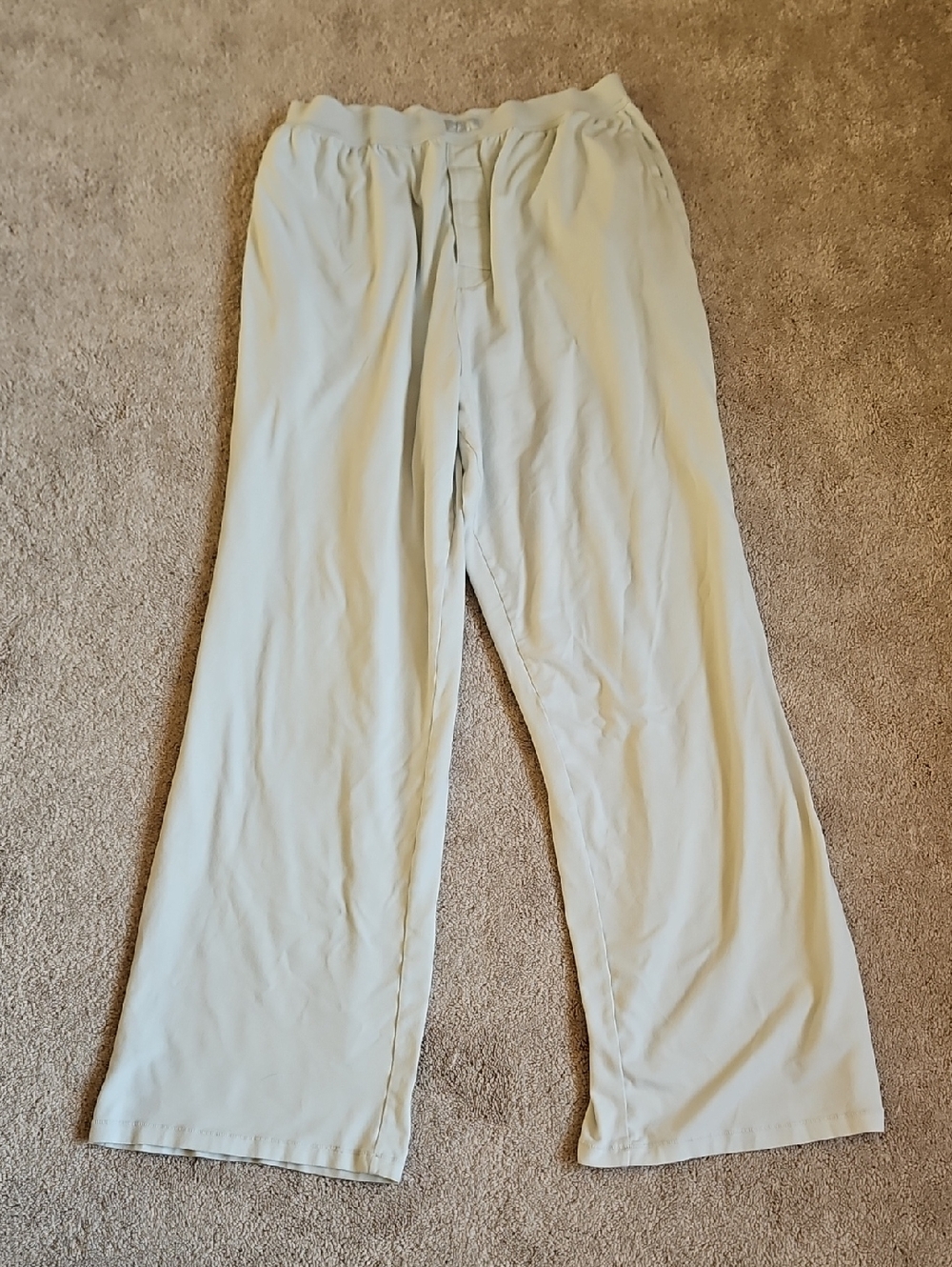 SKIMS Wide-Leg Lounge Pants in Light Mint Green